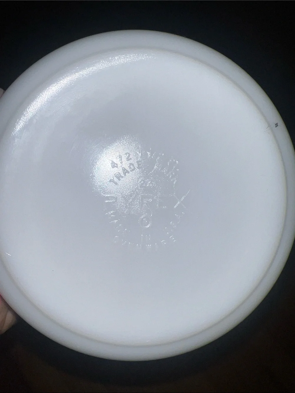 Pyrex Vintage New White Glass Mixing Bowl with Brown Farmhouse Motif